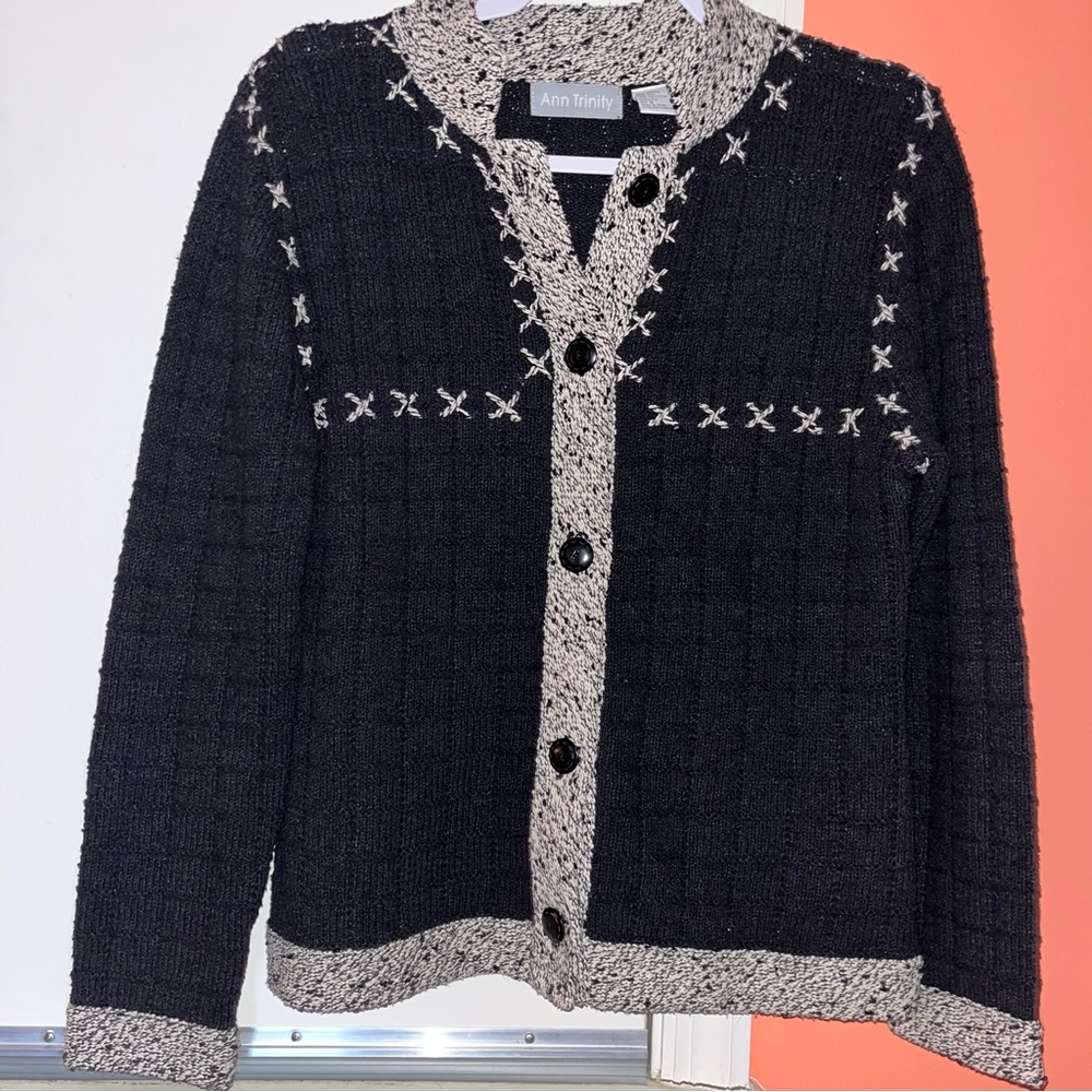 Ann Trinity Ramie Cotton & Silk Cardigan Sweater Jacket